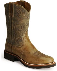 Ariat Men's Heritage Crepe Western Performance Boots - Round Toe, Earth Boots Store, Ariat Boots, Mens Cowboy, Mens Cowboy Boots, Harness Boots, Boots Mens, Justin Boots, Rounded Toe Boots, Cool Boots