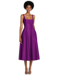 Bridesmaid dresses and formal gowns; plus perfectly color-matched accessories including men's ties. View the collection, locate a retailer. Spring Satin A-line Midi Dress, Spring Satin A-line Dress With Fitted Bodice, Elegant Satin Square Neck Dress For Spring, Purple A-line Midi Dress For Wedding, Satin Square Neck Midi Dress For Cocktail, Satin Square Neck Midi Cocktail Dress, Satin Midi Dress With Square Neck For Cocktail, Spring Prom Midi Dress With Full Skirt, Solid Color A-line Prom Midi Dress