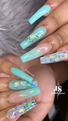 Turquoise Nails Acrylic, Turquoise Nails, Acrylic Nails Coffin, Fire Nails, Dream Nails, Dope Nails