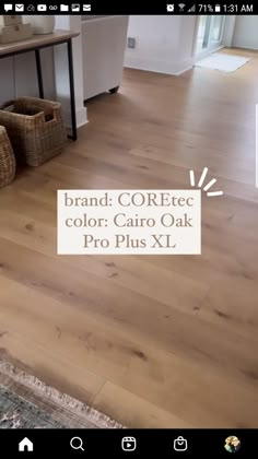 a wooden floor with the words brand coreec color carlo oak pro plus x1