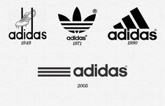 the adidas logo is shown in four different colors and sizes, including black, white,