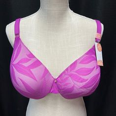 Lightly Lined, Full Coverage, Invisible Back Smoother Design. Color Is Purpleish Pink. Purple Full Coverage Bra With Padded Cups, Purple Underwire Bra With Medium Bust Support, Summer Purple Bra With Padded Cups, Summer Underwire Bra In Purple, Purple Underwire Bra For Summer, Purple Underwire Summer Bra, Summer Purple Underwire Bra, Purple Seamless Underwire Bra, Purple Push-up Bra For Summer