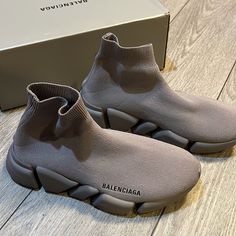 Grey Gray Balenciaga With Box. Bought From Saxs Fifth, Only Worn Once. Love So Much But It’s A Little Big For Me (I’m A True To Size 7/7.5, This Feels Like A Women’s 8) Balenciaga Sock Sneaker, Balenciaga Runner, Balenciaga Runners, Shoes Grey, Balenciaga Shoes, Trainers Women, Womens Shoes Sneakers, Balenciaga, Shoes Sneakers