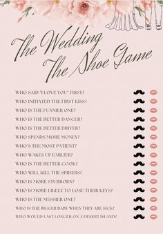 the wedding game is shown with pink flowers