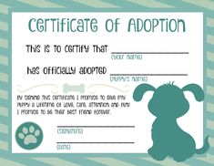 a certificate is shown with a dog's paw on the front and back of it