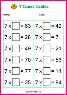 two times table worksheet for kids