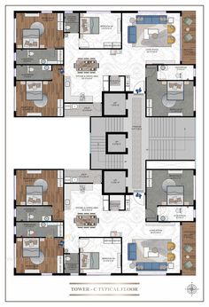 the floor plan for a two story house with three bedroom and an attached living room