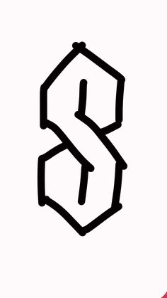 the letter s is drawn in black ink