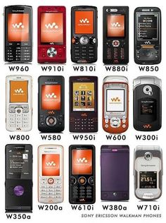 an image of many different cell phones in color and size comparison to the same one