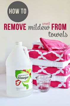 how to remove mildew from towels and other household cleaning products on a white surface