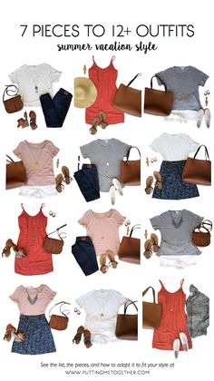 Summer Vacation Packing List, Summer Vacation Packing, Summer Vacation Style, Vacation Packing List, Packing Clothes, Packing List For Vacation, Travel Capsule, Summer Vacation Outfits, Travel Outfit Summer