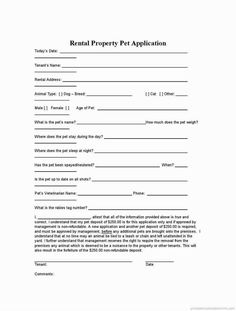 rental agreement form for rent application