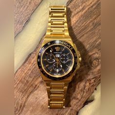 Versace Greca Extreme Chrono Watch/ Gold / Like New Items For Men, Chrono Watches, Versace Watch, Versace Accessories, Gold Watch, Accessories Watches, Versace, Mens Accessories, Man Shop