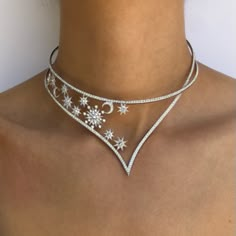 White Gold Necklace, Gold Necklace Set, Necklace Craft, White Gold Necklaces, The Cosmos, Fantasy Jewelry, Girly Jewelry, Jewelry Inspo, Dream Jewelry