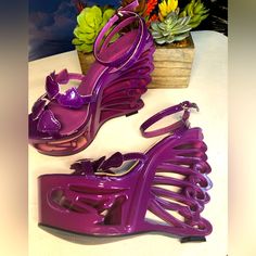 Show Story -Size 10 Women’s Purple Brand New Tried On - But Never Worn 6inch Heels Nwob- 6inch Heels, Heart Platforms, Shoes Purple, Size 10 Women, Purple Butterfly, Platform Heels, Color Purple, Shoes Women Heels, Shoes Heels