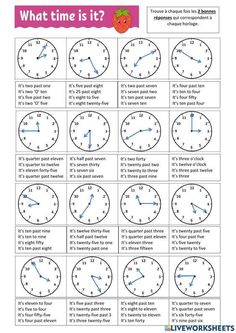 telling time worksheet for kids to learn how to tell the time on clocks