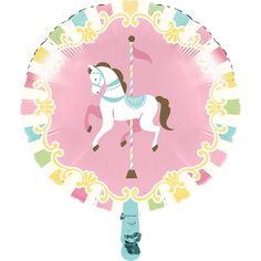 a paper plate with a carousel horse on it