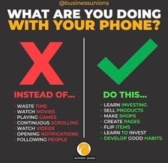 a poster that says, what are you doing with your phone? instead of do this