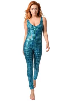 Image of Turquoise Mermaid Catsuit Dance Unitard, Jumpsuit Online, Boutique Brands, Independent Designers Fashion