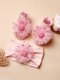 1pc Baby Headband And 1pair Cute Flower Socks For Daily Wear Love Valentine Baby Pink    Polyamide,Polyester  Hair Bands   Baby Supplies, size features are:Bust: ,Length: ,Sleeve Length: Baby Pink Hair, Flower Socks, Baby Hair Accessories, Baby Supplies, Pink Collars, Hair Band, Baby Headbands, Pink Hair, Baby Pink