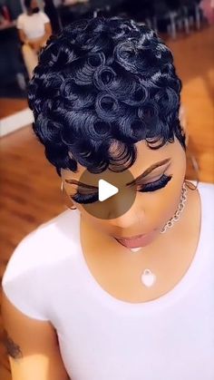 JaySlay on Instagram: "#clientselfie #shorthair #shorthairstyles #fyp #reels #reel #pixiecut #pixie  #waves #fingerwaves  #hairgoals" Short Pixie Fingerwaves, Fingerwaves And Curls, Female Waves Black Women, Pin Curls For Black Women Short Hair, Finger Waves Short Hair Black Women, Soft Fingerwaves Short Hair, Pixie Pin Curls, Fingerwaves For Black Women