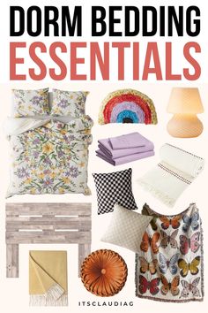 the cover of dorm bedding essentials