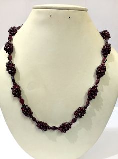 "Vintage Garnet Gemstone Necklace, Natural Garnet Plain Round Cluster Beads 26\" Necklace, Garnet Beaded Vintage Jewelry Necklace Gemstone :- Garnet Size :- Free Size Necklace Length :- 25 Inhes Shape :- Smooth Rondelle Color :- Same as Picture QUALITY:- AAA GRADE https://www.etsy.com/in-en/shop/LatestBeadsJewellery?ref=simple-shop-header-name&listing_id=720939504 Your Feedback is very Important for us. If you have any problem regarding packaging or product, kindly contact us to resolve the Garnet Jewelry Necklace, Amethyst Jewelry Necklace, Beaded Jewelry Necklaces, Almandine Garnet, Fancy Necklace, Vintage Jewelry Necklace, Pearl Jewelry Necklace, Zircon Jewelry, Garnet Jewelry