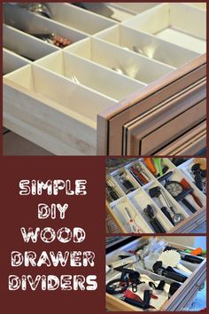 the drawers are organized and ready to be used for wood drawer dividers in this diy project