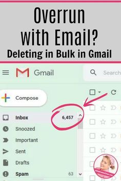 an email with the text overrunn with email? deletiting in bulk in gmai