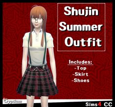 Futaba Sakura's Shujin Academy (summer outfit) from Persona 5 Royal custom content for The Sims 4! Base game compatible and for female teen-elder sims. 

ts4 ts4cc s4 s4cc persona 5 royal cc custom content for The Sims 4. CC by Cryptiam Sims 4 Anime Clothes