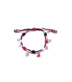 American Flag Bracelet This unique and original piece was designed for anyone who has a dream. The dream of living in America, a place where with hard work and effort, dreams come true. It is handmade with Franciscan knots, cotton nylon cord in three colors that simulate the American flag. It is adjustable from 6 to 9 inches. Between each knot hangs a small charm of 5mm. Each charm symbolizes a dream: a house, money, a car, family, love, and freedom. All charms together make the American dream. Adjustable Jubilee Charm Bracelet For Friendship, Symbolic Adjustable Charm Bracelet For Gifts, Symbolic Adjustable Charm Bracelet As Gift, Symbolic Adjustable Friendship Charm Bracelet, Handmade Symbolic Charm Bracelet For Friendship, Adjustable Friendship Bracelets With Charms, Adjustable Symbolic Friendship Bracelets, Adjustable Charms Friendship Bracelets, Resizable Friendship Charm Bracelet