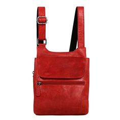 Voyager Slim Crossbody Bag #7831 Red Front Handmade Leather Bags, Odds And Ends, Accessories Brand, Buffalo Leather, Crossbody Messenger Bag, Leather Bags Handmade, Bags And Accessories, Personalized Accessories, Leather Bags