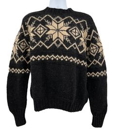 Polo Ralph Lauren Black and Ivory Snowflake Fair Isle All Over Pattern Wool Blend Sweater Mens Size Large 49% Wool 43% Cotton 5% Polyester 3% Others  Chest: 44" Length: 25" Sleeve Length: 27" In excellent condition - please see all photos and description for measurements and condition  *All measurements are approximate and are taken with the article lying flat and unstretched. These measurements are always the best guideline for fit, as sizes and fits vary widely even within a single brand. When Pattern Sweaters, Shawl Sweater, All Over Pattern, Hand Knitted Sweaters, Pattern Sweater, Wool Blend Sweater, Christmas Sweater, Fair Isle, Polo Ralph