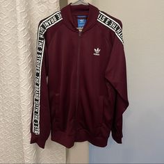 Adidas Large Track Jacket. Never Worn. Purple Sporty Long Sleeve Track Jacket, Sporty Long Sleeve Purple Track Jacket, Sporty Purple Long Sleeve Track Jacket, Purple Long Sleeve Sporty Track Jacket, Adidas Winter Track Jacket Long Sleeve, Adidas Long Sleeve Winter Track Jacket, Purple Casual Track Jacket For Fall, Casual Purple Track Jacket For Fall, Fitted Purple Outerwear For Streetwear