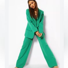 New With Tags. Sold On Revolve. Bailey 44 Matching Blazer & Pants Set In A Pertect For Spring Green Tone. Oversized Single Button Closure Blazer Two Front Pockets & Notched Collar Matching Wide Leg Pants Size Medium Stock Photo For Fit Reference Only. Retails For Over $300! Tailored Green Pantsuit For Fall, Green Fitted High-waisted Pantsuit, Fitted Green High-waisted Pantsuit, Green Workwear Sets With Pockets, Tailored Green Wide Leg Pants For Spring, Green Notch Lapel Pantsuit For Fall, Green Wide Leg Workwear Sets, Green Fitted Wide-leg Pantsuit, Green Fitted Wide Leg Pantsuit