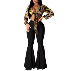 Black Ruffled Hem Nightclub Flare Pants Black Flare Bottoms For Night Out, Black Stretch Pants For Club, Black Flare Pants For Party, Flirty Black Bottoms For Party, Flirty Black Bottoms For Evening, Flirty Black Party Bottoms, Flirty Black Bottoms For Night Out, Black Ruffle, Flare Pants