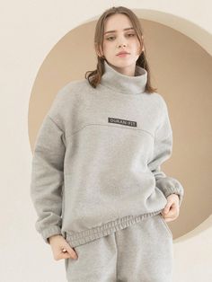 Composition : 60% cotton, 40% polyesterColor : BLACK_FREE,BLACK_L,MELANGE GRAY_FREE,MELANGE GRAY_LCountry of Origin : KOREA Sporty Funnel Neck Top For Loungewear, High Neck Sweatshirt With Ribbed Cuffs For Loungewear, Gray Oversized Turtleneck Top, Oversized Gray Turtleneck Top, Trendy Gray Top For Leisure, Trendy Gray Tops For Leisure, Casual Winter Top With Funnel Neck, Gray Cotton Turtleneck Top, Oversized Cotton Turtleneck Top