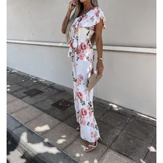 Product Title :Floral Print Off-Shoulder Short Sleeve JumpsuitProduct Measurements cm Size Bust Waist Total Length S 90 86 126 M 94 90 127 L 98 94 128 XL 102 98 129 XXL 106 102 130 S 35.4 33.9 49.6 M 37 35.4 50 L 38.6 37 50.4 XL 40.2 38.6 50.8 XXL 41.7 40.2 51.2 Product Details Material: 90%Polyester, 10%Elastane Color: Black Summer Off-shoulder Floral Jumpsuits And Rompers, Spring Off-shoulder Jumpsuits And Rompers, Summer Off-shoulder Jumpsuits And Rompers, Casual One-shoulder Jumpsuits And Rompers For Vacation, Casual One-shoulder Jumpsuits And Rompers For Beach, Chic Off-shoulder Jumpsuits And Rompers For Summer, Casual One-shoulder Jumpsuit For Beach, Off-shoulder Jumpsuits And Rompers For Spring, Casual Off-shoulder Jumpsuits And Rompers For Brunch