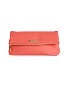 Transform your outfit with a touch of modern luxe! This stylish Alise fold-over clutch has a slouchy silhouette with a contemporary fold-over style that fastens with a popper, giving a chic yet understated look. Finished with a beautifully soft, coral colored material with a subtle pebble finish and accented with our signature golden logo hardware as well as a zip fastening, it’s the perfect day to night bag! Measurements: 5 3/4” x 2 3/4” Material: 100% Vegan Leather Chic Travel Clutch With Zipper Closure, Versatile Clutch With Detachable Strap, Chic Everyday Clutch, Trendy Clutch With Fold Over Clasp, Chic Clutch For Everyday Use In Spring, Everyday Versatile Clutch With Magnetic Closure, Versatile Everyday Clutch With Magnetic Closure, Chic Everyday Clutch With Fold Over Clasp, Chic Everyday Envelope Clutch