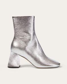 Harlow Boot, Silver Harlow boot dear-frances Dear Frances, Vegan Gifts, Loafer Mules, Leather Block Heels, Tailored Trousers, Heeled Ankle Boots, Boot Shop, Hand Stitched, Italian Leather