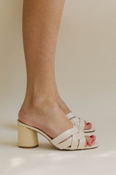 White Leather Criss Cross Woven Heels – TINK & POSH 2022 Shoe Trends, Cross Heels, Heels For Summer, Braided Heels, Summer Basket, 2022 Shoes, Heels Comfortable, Trendy Heels, Heels Summer