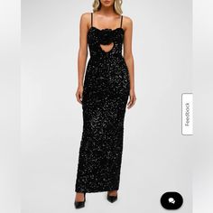 Helsi Black Sequin Dress! Sold Out Online In Size Small!! Worn Once And Like New. Still Has Tags. Glamorous Black Maxi Evening Dress, Glamorous Black Maxi Dress For Gala, Glamorous Black Evening Maxi Dress, Glamorous Black Floor-length Dress, Elegant Black Backless Gown, Chic Embellished Black Maxi Dress, Chic Black Embellished Maxi Dress, Glamorous Black Evening Gown, Black Embellished Gown For Night Out