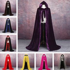 Store Ca ADULT VELVET HOODED CLOAK KING QUEEN RENAISSANCE MEDIEVAL COSTUME CAPE ROBE++ Product Description   Size Chart / Cloak Sizing Guide:   My Size Cloak Length Your Height Shoulder Height S 4'5" 4'11"-5'1" 4'3" M 4'9" 5'1"-5'3" 4'7" L 5'1" 5'3"-5'7" 4'11" XL 5'3" 5'7"-5'9" 5'1" XXL 5'5" 5'9"-5'11" 5'3" We accept PayP only. Payment must be received in 7 business days of auction closing. Please leave note for your special request (e.g. Colors or Size) in ebay note when you pay the order. Any Medieval Witchcraft, Velvet Cloak, Costume Capes, Cute Animal Quotes, Cape Costume, Snow Dress, Hooded Cape, Medieval Costume, Theatre Costumes