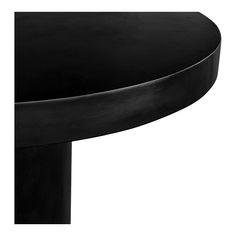 a black table with curved edges on an isolated white background