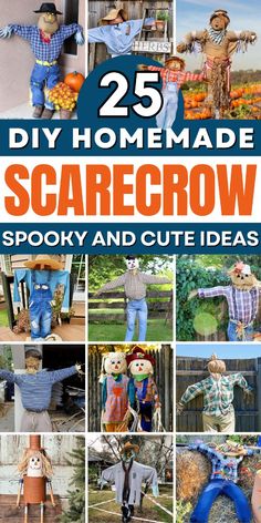 25 diy homemade scarecrow spooky and cute ideas for the garden or yard