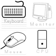 worksheet for the letter k is for mouse and keyboard with pictures on it