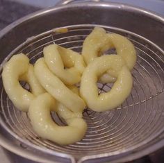 some pretzels are sitting in a frying pan