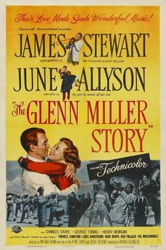 a movie poster for the glenn miller story starring james stewart and jane alyson