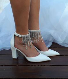 Bridal Heels Shoes Wedding Strappy Sandals Bridal Sandals | Etsy Silver Wedding Shoes With 4-inch Heel And Ankle Strap, Embellished Ankle Strap Wedding Shoes, Silver Sandals With Heel Strap For Wedding, Ankle Strap Heels With Rhinestones For Wedding, Ankle Strap Wedding Shoes With Rhinestones, Glamorous Low Heel Wedding Sandals, Wedding Sandals With Rhinestones And Ankle Strap, Glamorous Wedding Sandals With Low Heel, Block Heel Embellished Wedding Sandals