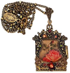 Michal Negrin Kabbalah locket pendant necklace. With a Victorian Rose pattern, sparkling Swarovski crystals and a painted flower. The pendant measures 1 3/4 inch high and 1 inch wide. New in a gift box. For rare Michal Negrin items that can only be found in my eBay store, please visit AC Designer Outlet Combined shipping is only $5 for each additional item. Cherub Jewelry, Michal Negrin, Victorian Flowers, Locket Pendant Necklace, Designer Outlet, Painted Flower, Necklace Rose, Fashion Jewelry Necklaces, Locket Necklace